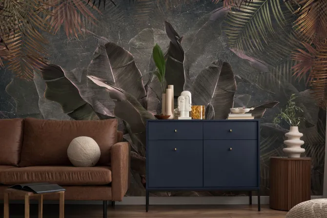 Fototapeta: Tropikalne rośliny liście palmy i bananowca