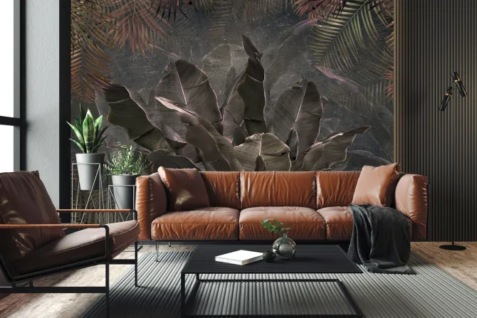 Fototapeta: Tropikalne rośliny liście palmy i bananowca