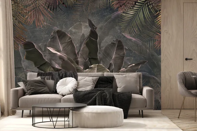 Fototapeta: Tropikalne rośliny liście palmy i bananowca