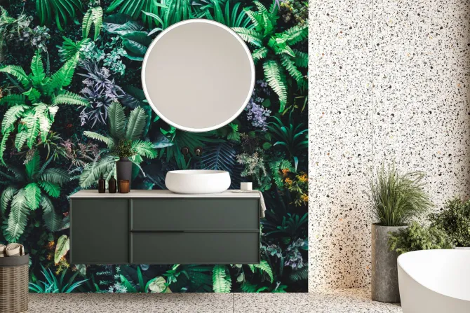 Fototapeta: Tropikalne zielone liście w ogrodzie