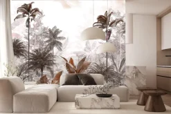 Fototapeta: Tropikalny brązowy las z palmami