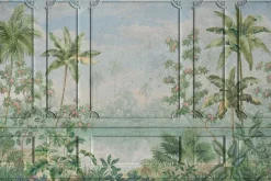 Fototapeta: Tropikalny krajobraz drzewa palmy na tle sztukaterii