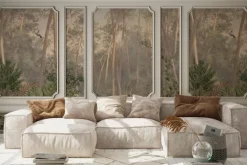 Fototapeta: Tropikalny krajobraz rośliny w sztukaterii