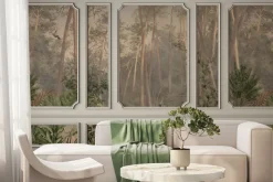 Fototapeta: Tropikalny krajobraz rośliny w sztukaterii