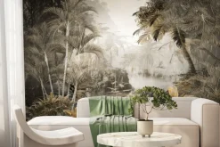 Fototapeta: Tropikalny las z palmami
