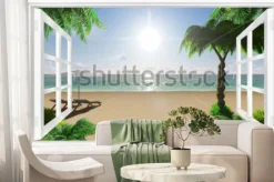 Fototapeta: Tropikalny widok na morze z plaży