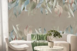 Fototapeta: Tropikalny wzór liście na brązowym tle