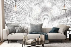 Fototapeta: Tunel 3d szara cegła