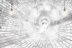 Fototapeta: Tunel 3d szara cegła