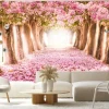 Fototapeta: Tunel 3d z drzew kwiatów wiśni