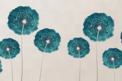 Fototapeta: Turkusowe dmuchawce w stylu akwareli abstrakcyjny botaniczny