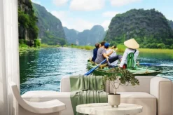 Fototapeta: Turyści robienia zdjęcia. rower za pomocą jej stopy do napędzania