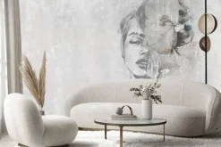 Fototapeta: Twarz kobiety z kwiatem