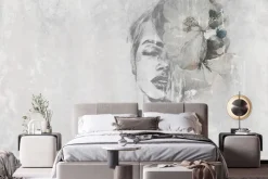 Fototapeta: Twarz kobiety z kwiatem