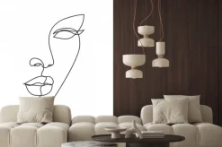 Fototapeta: Twarz kobiety w stylu line art na białym tle