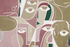 Fototapeta: Twarze w stylu abstrakcji na geometrycznym tle