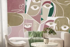 Fototapeta: Twarze w stylu abstrakcji na geometrycznym tle