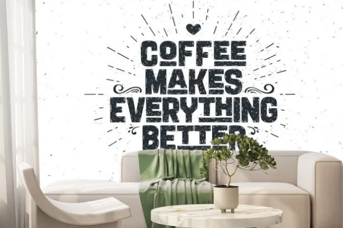 Fototapeta: Typografia o kawie czarny napis