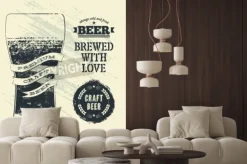 Fototapeta: Typografia rocznika stylu grunge plakat piwa ze szklanką piwa.