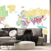 Fototapeta: Typograficzna mapa świata wykonana z nazw krajów