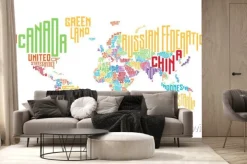 Fototapeta: Typograficzna mapa świata wykonana z nazw krajów