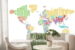Fototapeta: Typograficzna mapa świata wykonana z nazw krajów