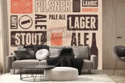 Fototapeta: Typograficzny plakat retro grunge piwa. ilustracji wektorowych.