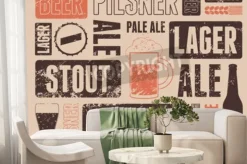 Fototapeta: Typograficzny plakat retro grunge piwa. ilustracji wektorowych.