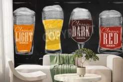 Fototapeta: Typy plakat piwa z czterech głównych rodzajów piwa napis klasyczne