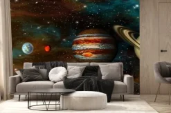 Fototapeta: Układ słoneczny planety i gwieździste niebo