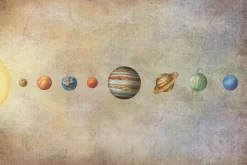 Fototapeta: Układ słoneczny na beżowym tle