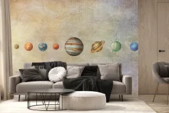 Fototapeta: Układ słoneczny na beżowym tle