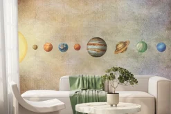 Fototapeta: Układ słoneczny na beżowym tle