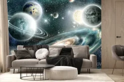 Fototapeta: Układ słoneczny i galaktyka spiralna