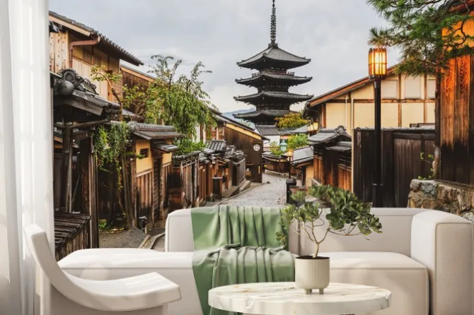 Fototapeta: Uliczka prowadząca do wschodniej świątyni