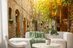 Fototapeta: Uliczka w starym mieście w toskanii