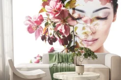 Fototapeta: Unity of human with nature, beauty of youth and femininity