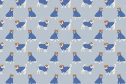 Fototapeta: Urocze pieski na niebieskim tle wzór dziecięcy