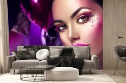 Fototapeta: Uroda moda model dziewczyna kreatywnych sztuki makijażu z klejnotów.