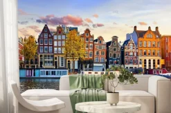 Fototapeta: Urokliwe kamienice w amsterdamie