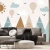 Fototapeta: Vector hand drawn modern design of kids mountains. mountains