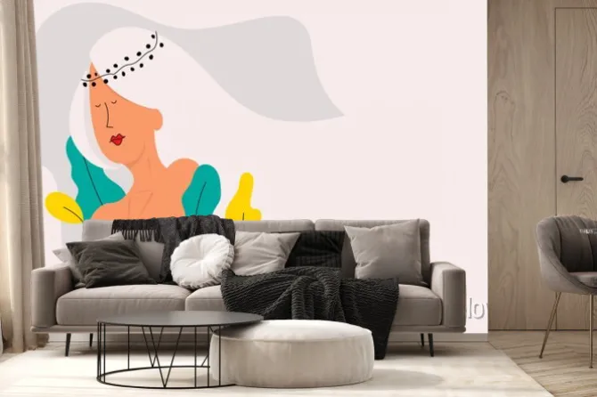 Fototapeta: Vector illustration of a beautiful naked woman.