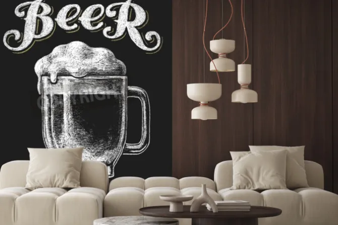 Fototapeta: Vector ilustracją kreda piwa szkła na tablicy. eps10. przejrzystości