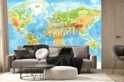 Fototapeta: Vector physical world map