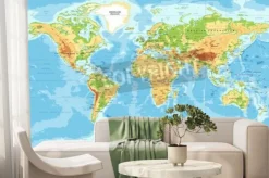 Fototapeta: Vector physical world map