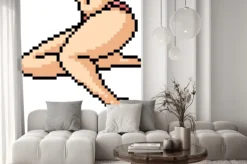 Fototapeta: Vector pixel art woman leg