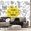 Fototapeta: Vector set with food and drink hand drawn
