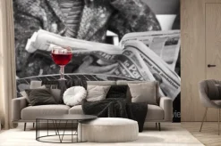 Fototapeta: Verre de vin dans un bistro - paryż, francja