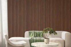 Fototapeta: Vertical wooden slats texture for interior decoration, texture