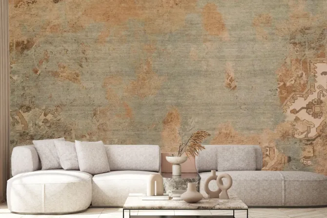 Fototapeta: Vintage ściana z motywem ornamentu